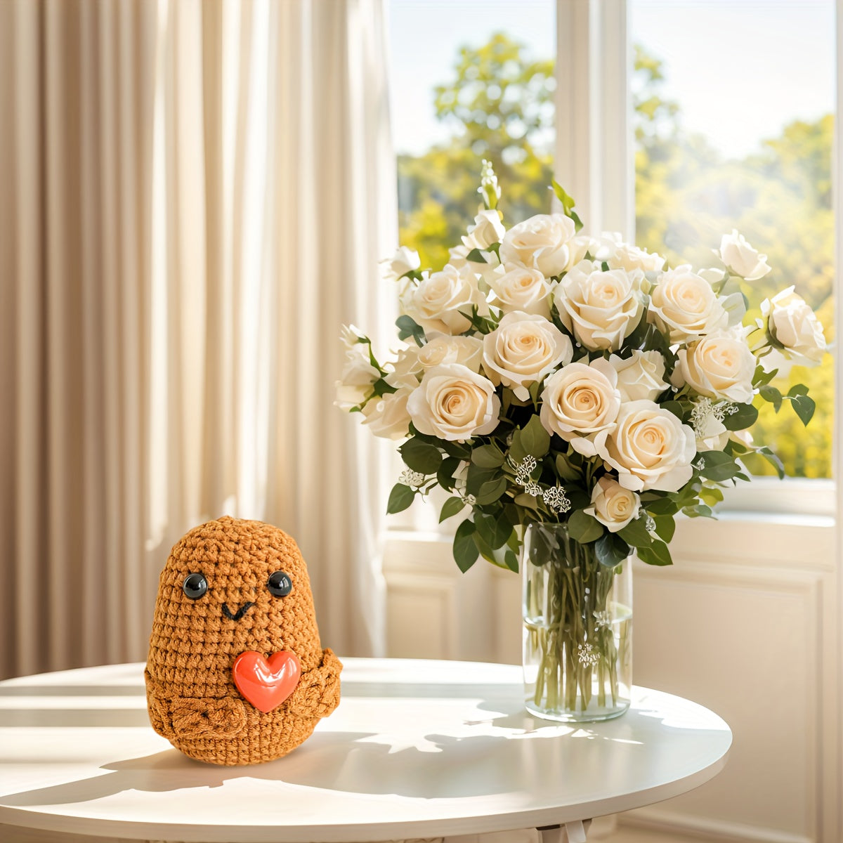 Crochet Potato Doll Red Heart Soft Fabric Desktop Decor Gift for Friend