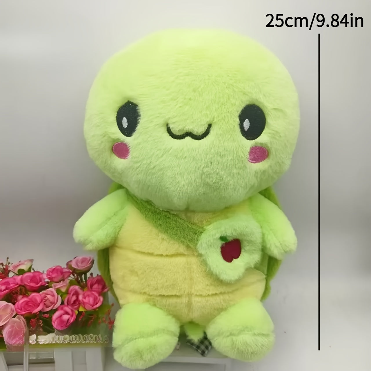 2pcs Cartoon Turtle Plush Dolls Soft Green & Yellow Stuffed Animals