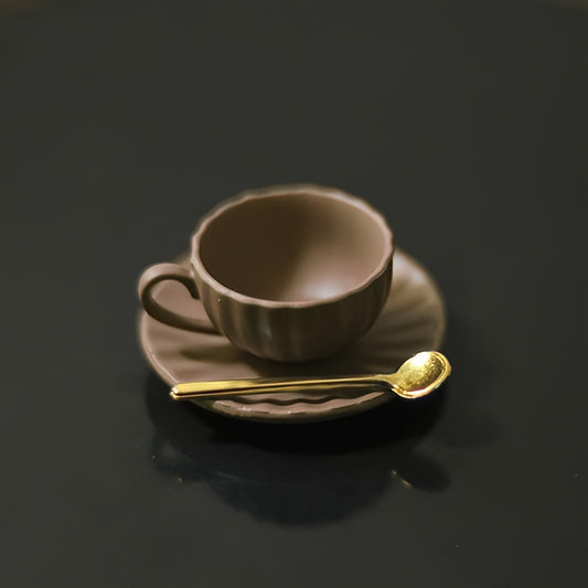 3pcs Dollhouse Mini Furniture DIY Coffee Cup Saucer Spoon