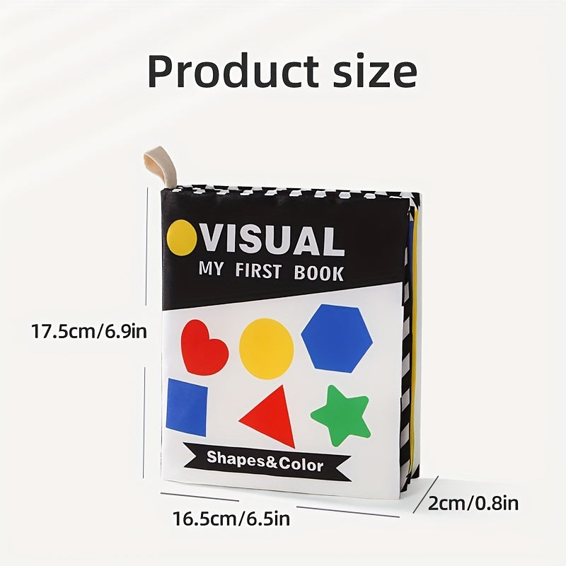 High Contrast Sensory Fabric Book for Babies - Washable Educational Toy