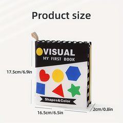 High Contrast Sensory Fabric Book for Babies - Washable Educational Toy