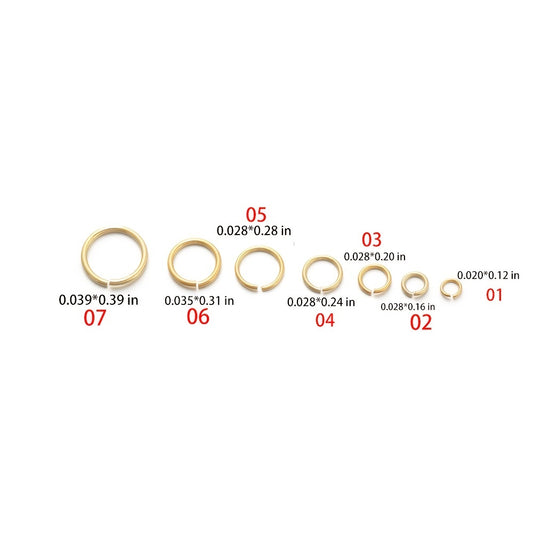 3-10mm 18K Golden Copper Jump Rings Split Rings 50-200pcs for DIY Jewelry Making