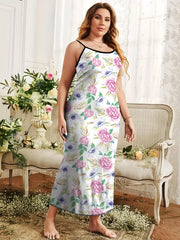  Nightdress Women's Plus Floral Print Maxi Cami Sleep Dress