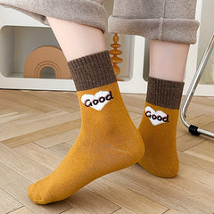 5 Pairs Colorblock Socks Women's Stockings