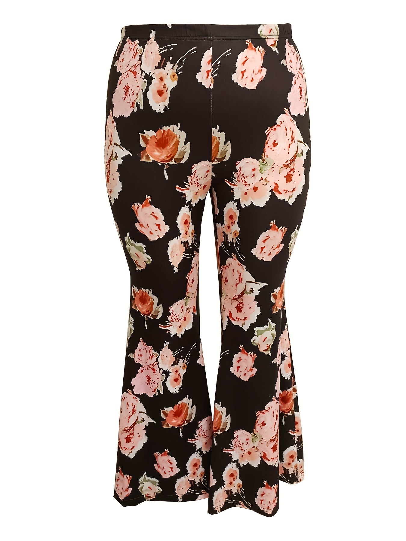  Women's Floral Print Flare Leg Trousers