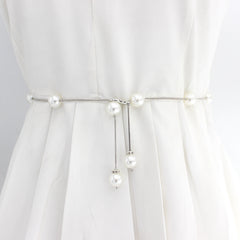 Pearl Belt Thin Waistband Chain Belt For Party Dress & Wedding Dresses