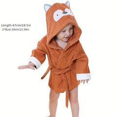 Soft Baby Hooded Towel Robe for Kids 0-9 Months