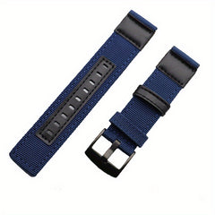 Canvas Nylon & Leather Watch Strap 20 22mm