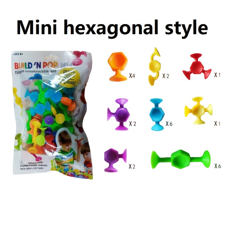 24pcs Suction Cup Sensory Toys Soft Texture Window Building Toys