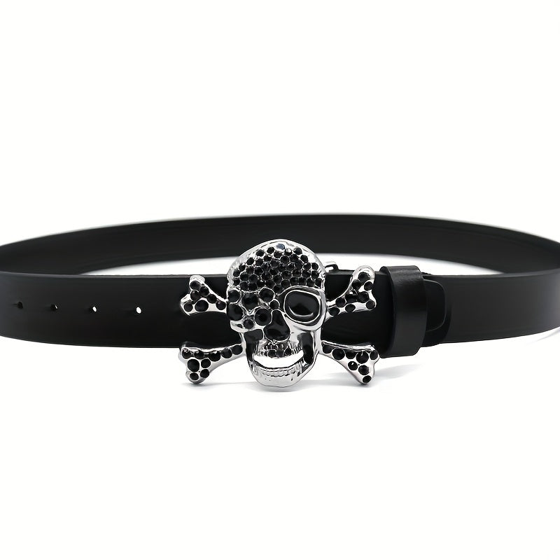 Rhinestone Inlaid Skull Rivet Belt Punk Y2K Hip Hop Gothic Belt