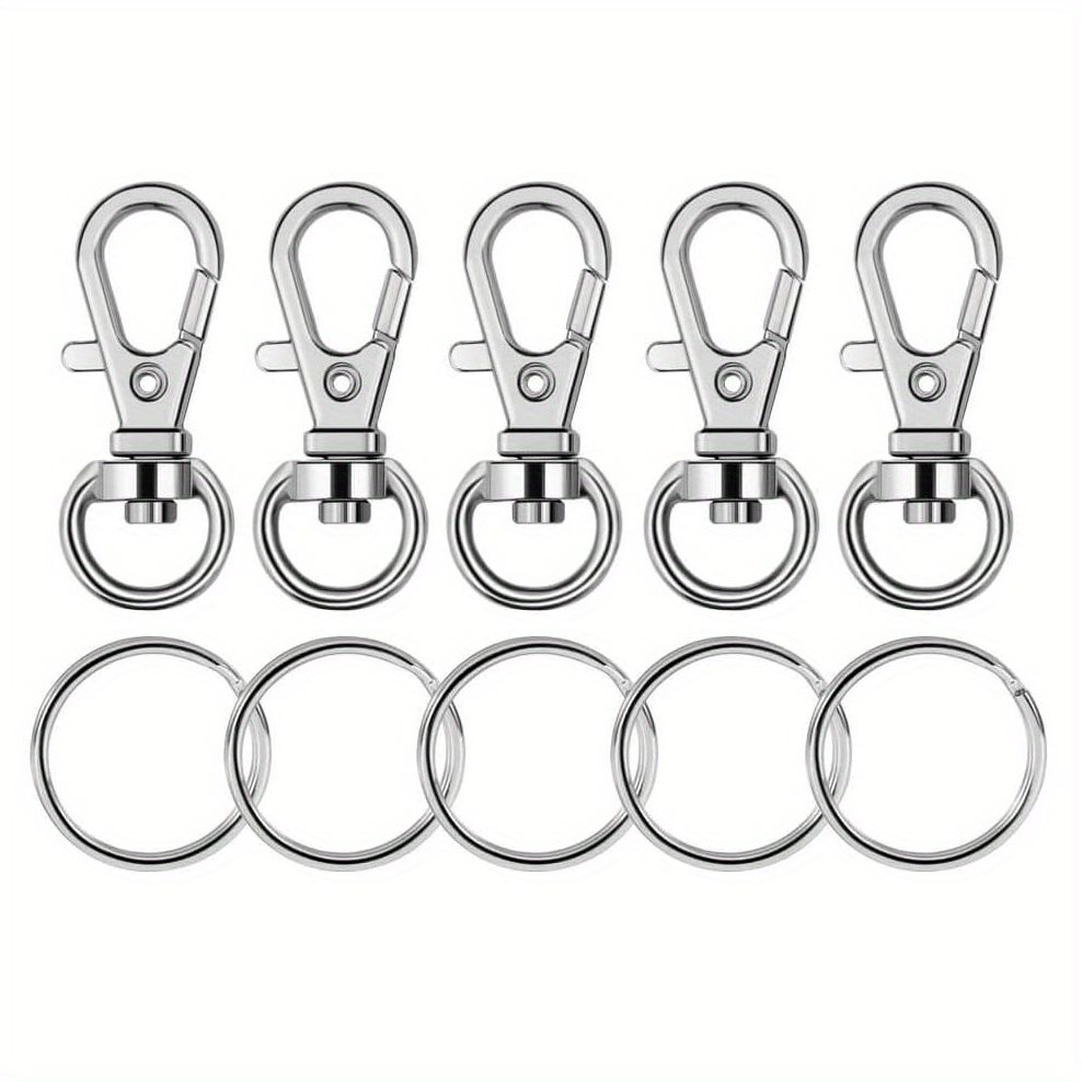 20Pcs Metal Swivel Snap Hook Key Rings for Keychain Making Crafts