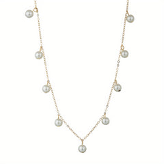 Baroque Style Faux Pearl Pendant Clavicle Chain Necklace