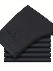 Men's Formal Solid Stretch Dress Pants for Fall Winter Business