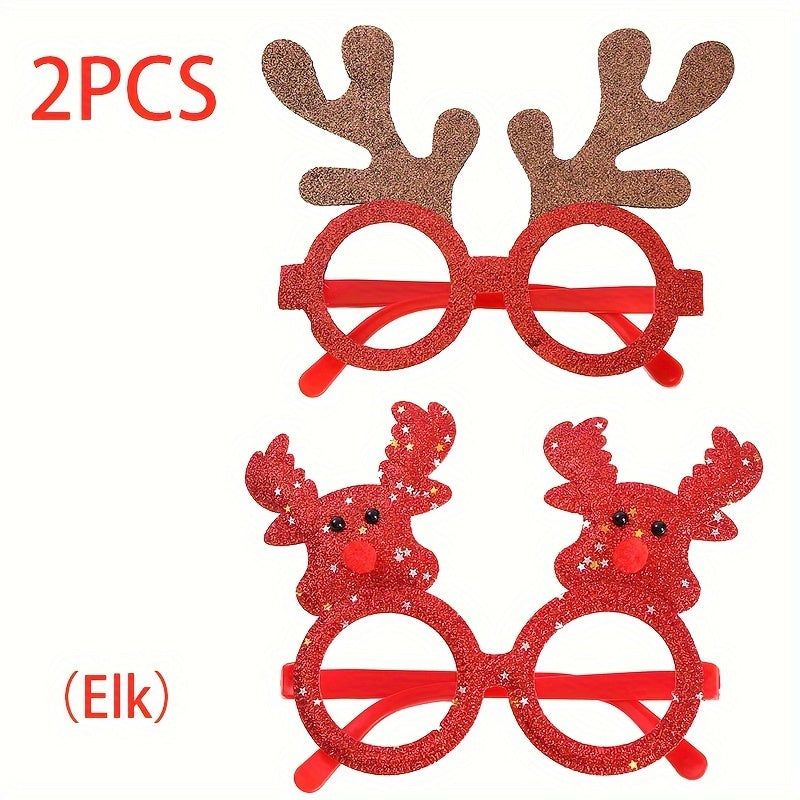 12pcs Christmas Party Funny Glasses with Fur Ball - Must Have for Games