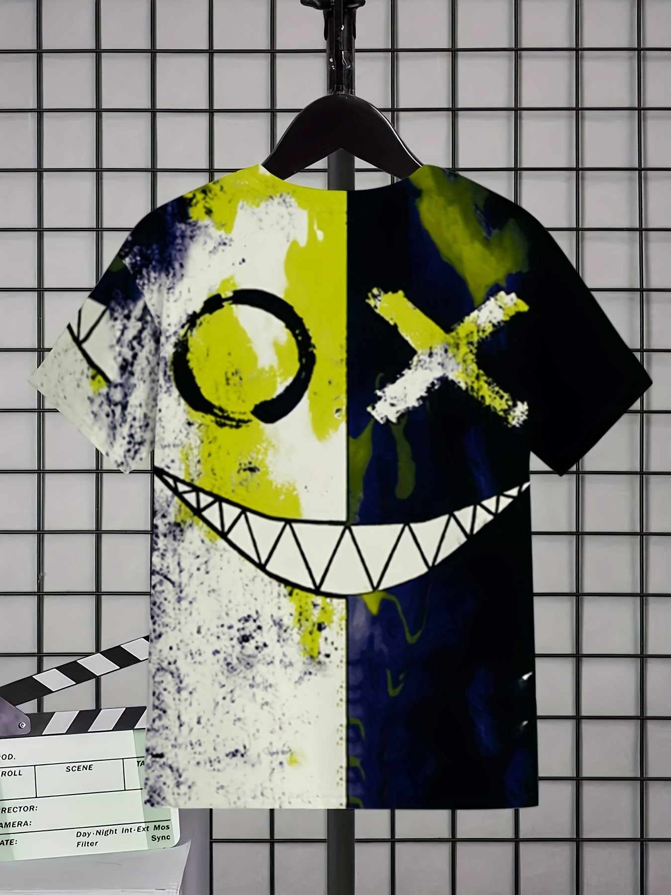 Boys Colorful Graffiti Face T Shirt Short Sleeve Tee
