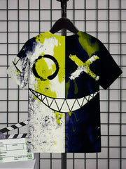 Boys Colorful Graffiti Face T Shirt Short Sleeve Tee
