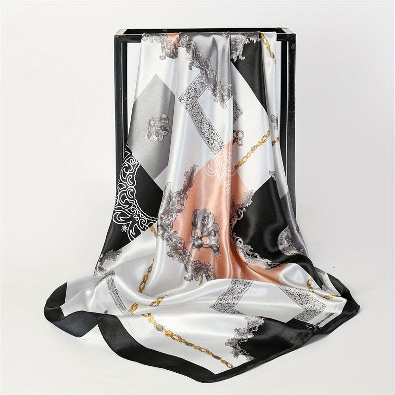 Vintage Silk Scarf Square Neckerchief Women Casual Shawl