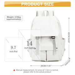 Casual Solid Backpack Minimalist Storage Travel Bag Flap School Bag