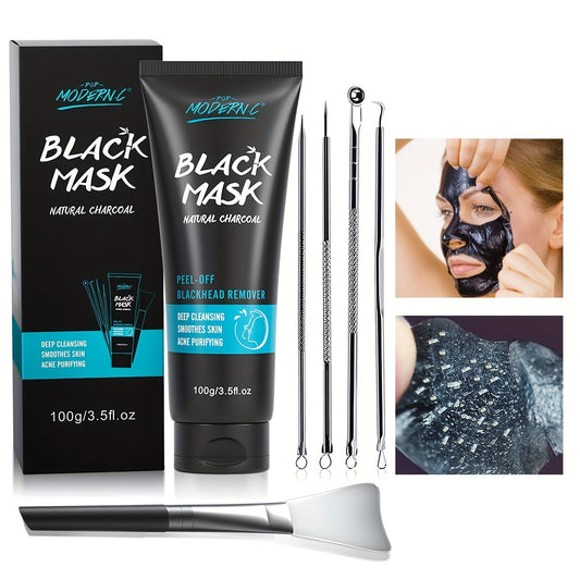Blackhead Removal Set: Mask, Needle & Silicone Brush - Deep Cleansing Pores