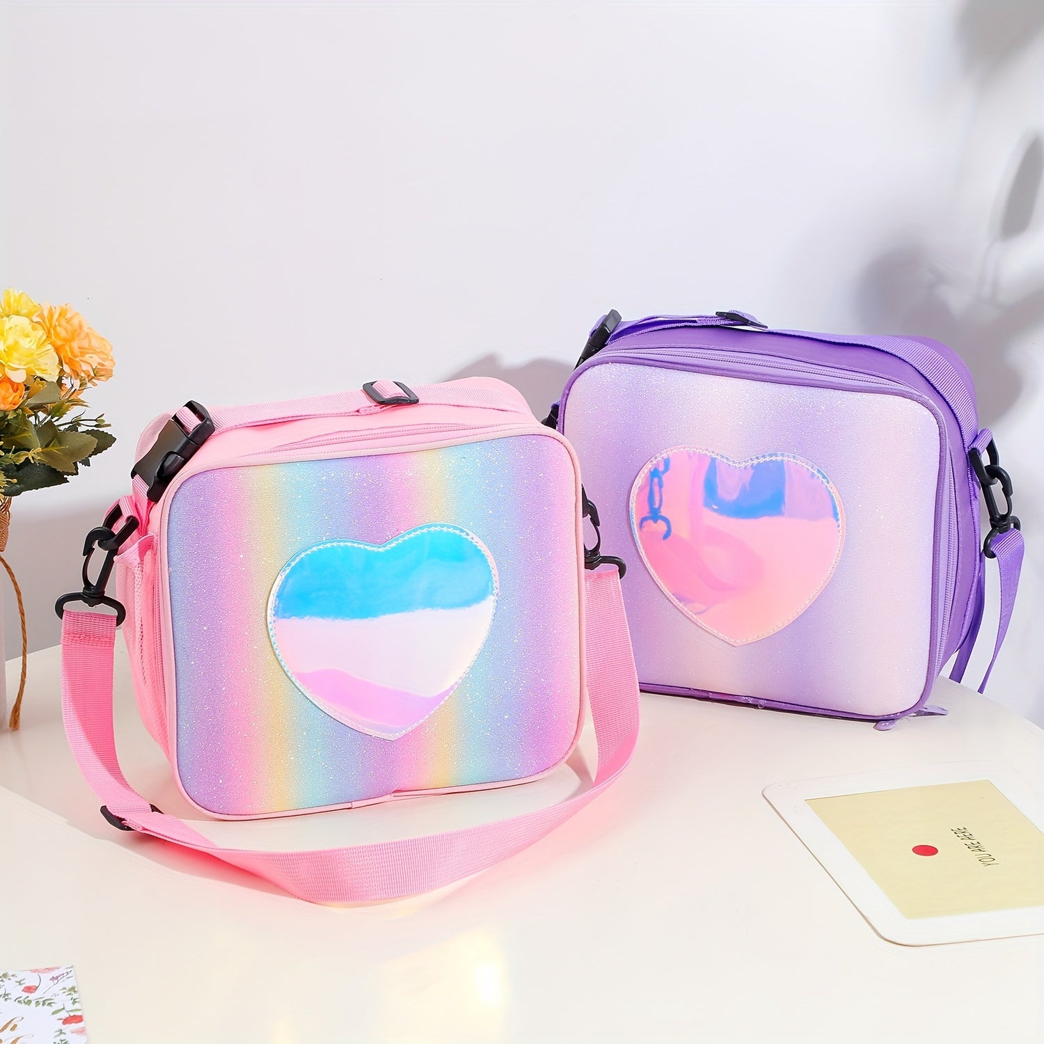 Glitter Rainbow Insulation Bag for Girls