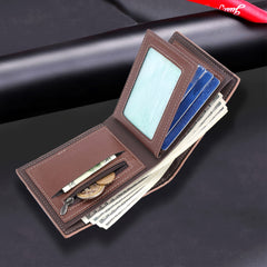 Men's Vintage Style PU Leather Wallet with Multiple Card Slots