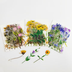 40pcs Floral Stickers Pack Waterproof Transparent PET for Bullet Journal DIY