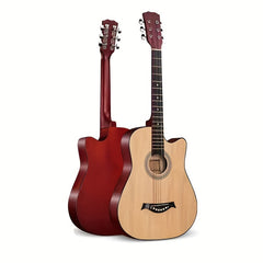 6 String Folk Guitar Basswood Panel Brass Strings