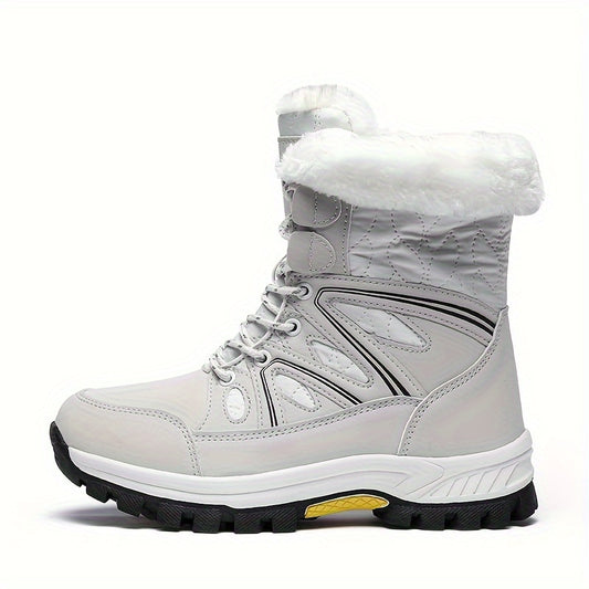 Faux Fur Lined Thermal Thick Sole Winter Boots Weather Resistance Snow Boots