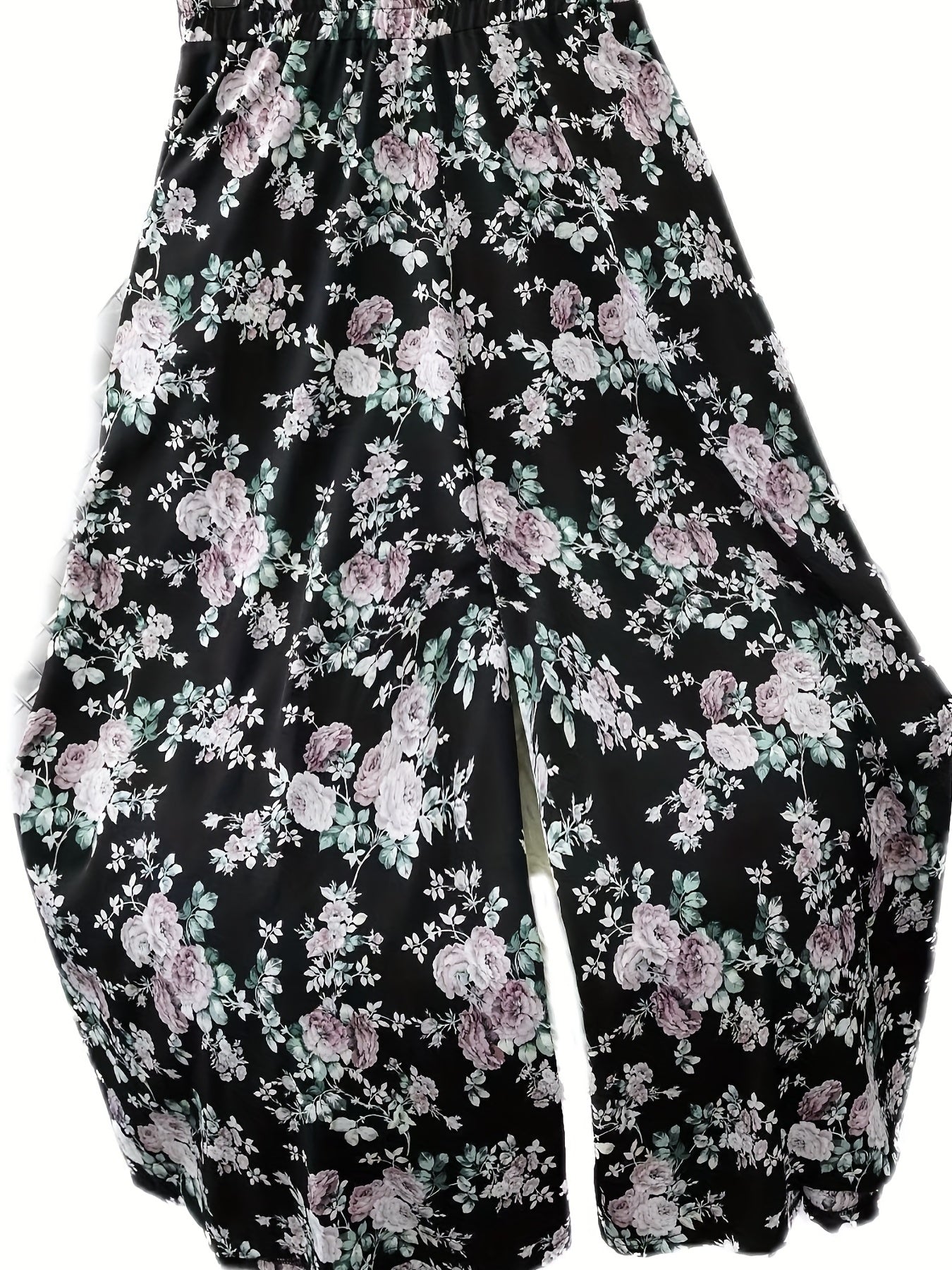 Women's Plus Floral Print Wide Leg Pants