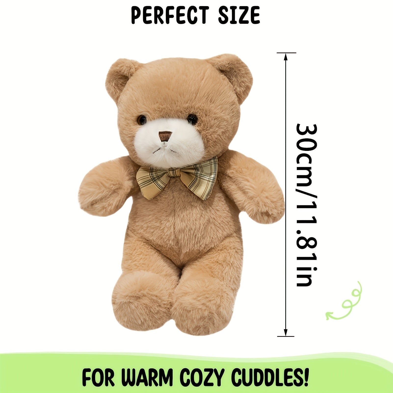 2pcs Teddy Bear Plush Toy with Bow Soft Bear Gift