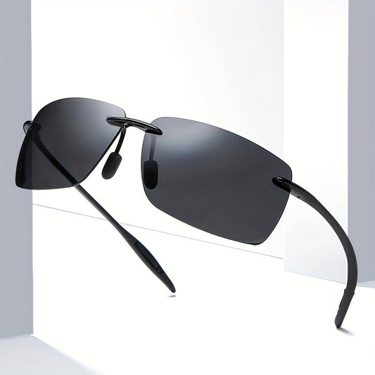 Men's Rimless UV400 Sunglasses for Driving Outdoor Fishing