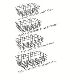 4pcs Pegboard Hanging Baskets - Variety of Sizes - Wire Shelf Attachments
