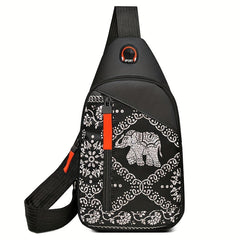 Floral Print Sling Backpack Nylon Crossbody Bag