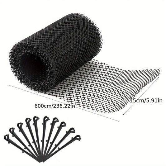 Drainage Protection Net Eaves Net Set with 10 Ground Nails