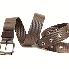 Canvas Belt Grommet Eyelet Rivet Jeans Belt For Men