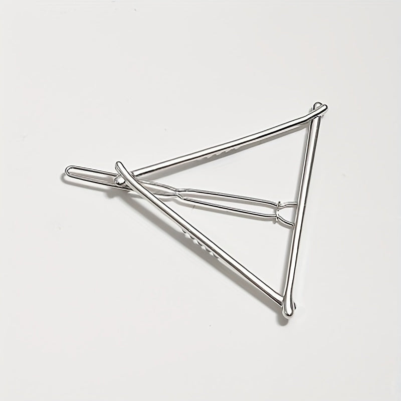 Triangle Frame Hair Clip Minimalist Solid Hair Pin Metal Headwear
