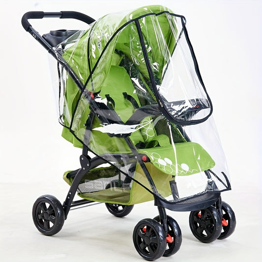 Stroller Rain Cover, Windproof Canopy with Zipper