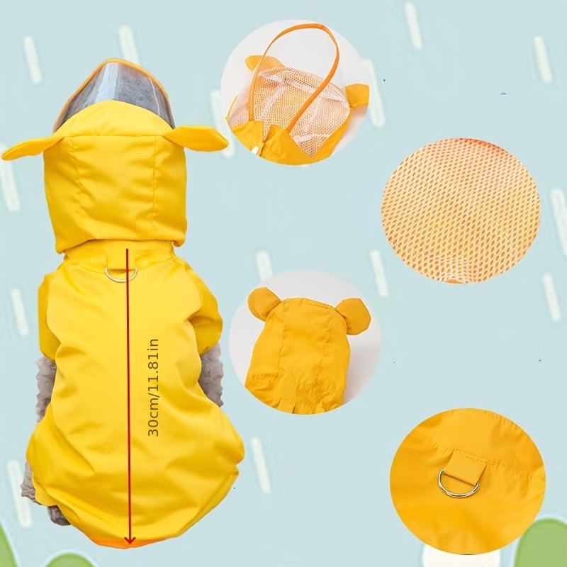 Cartoon Waterproof Pet Raincoat for Small and Medium Dogs
