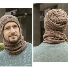 Men's Thickened Woolen Winter Knitted Hat Plus Velvet