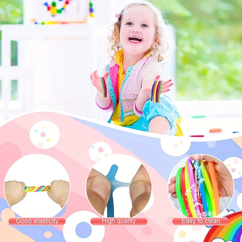 20pcs Stretchy Fidget Strings Colorful Elastic Rope Sensory Play DIY Party
