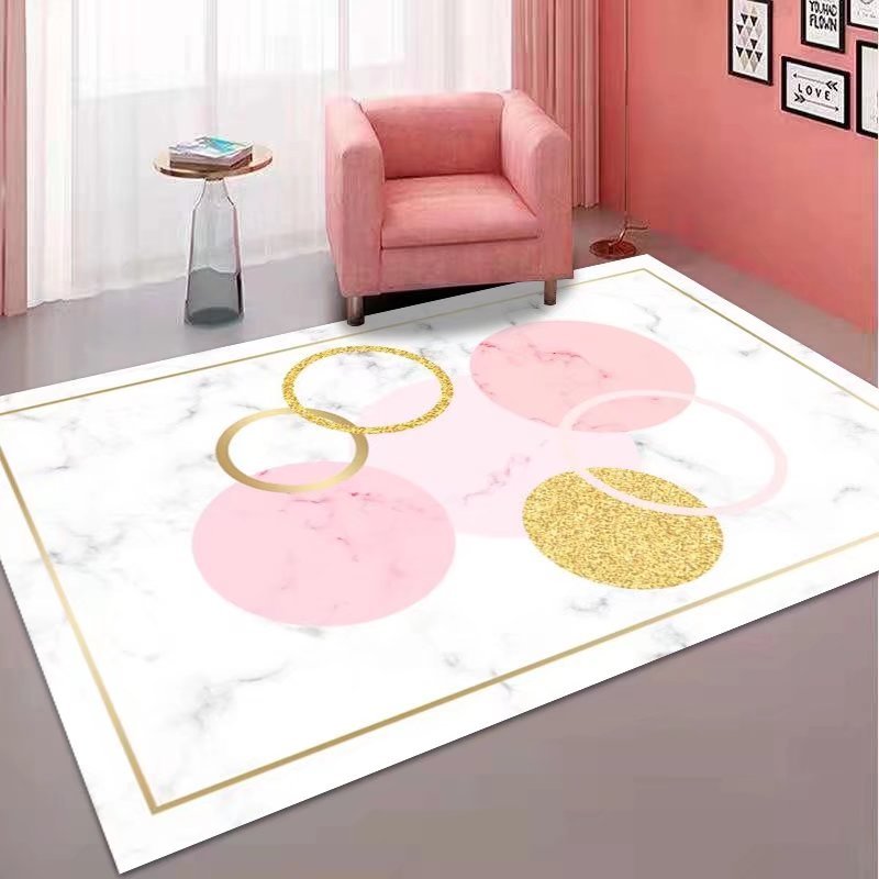 Geometric Area Rug Soft Non Slip TPR Base Carpet Machine Washable