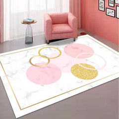 Geometric Area Rug Soft Non Slip TPR Base Carpet Machine Washable