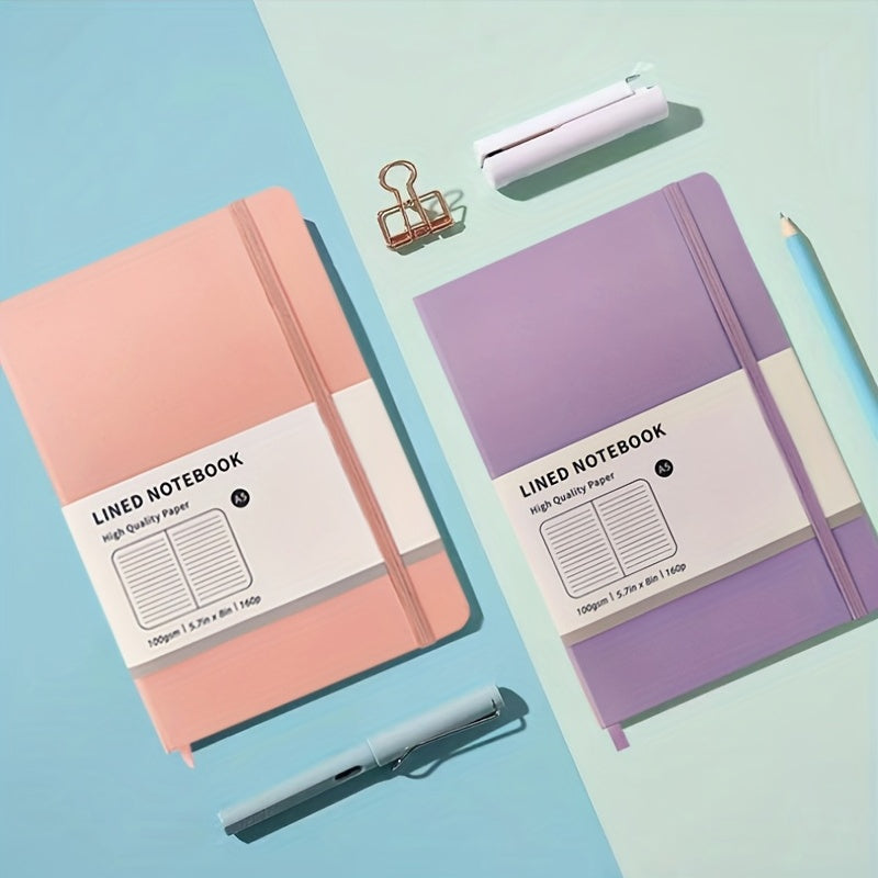 A5 Hardcover Notebook Macaron Color Horizontal Line Inner Page