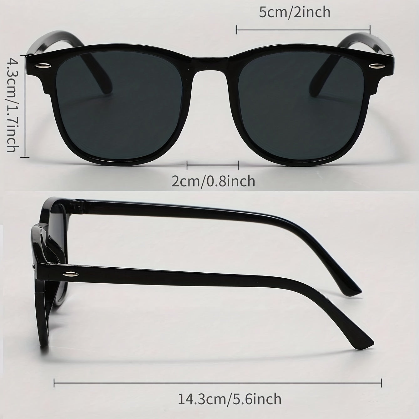 3pcs Men's Square Frame Polarized Sunglasses UV Protection