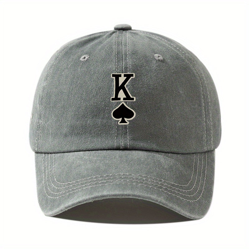 Spade K Vintage Distressed Cotton Dad Hat Unisex Hip Hop Sun Hat