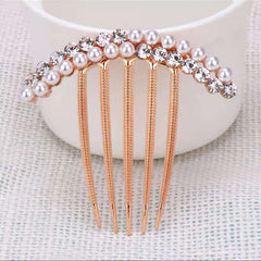 Rhinestone Faux Pearl Crystal Hair Comb Wedding Bridal Hairpin Hair Ornaments