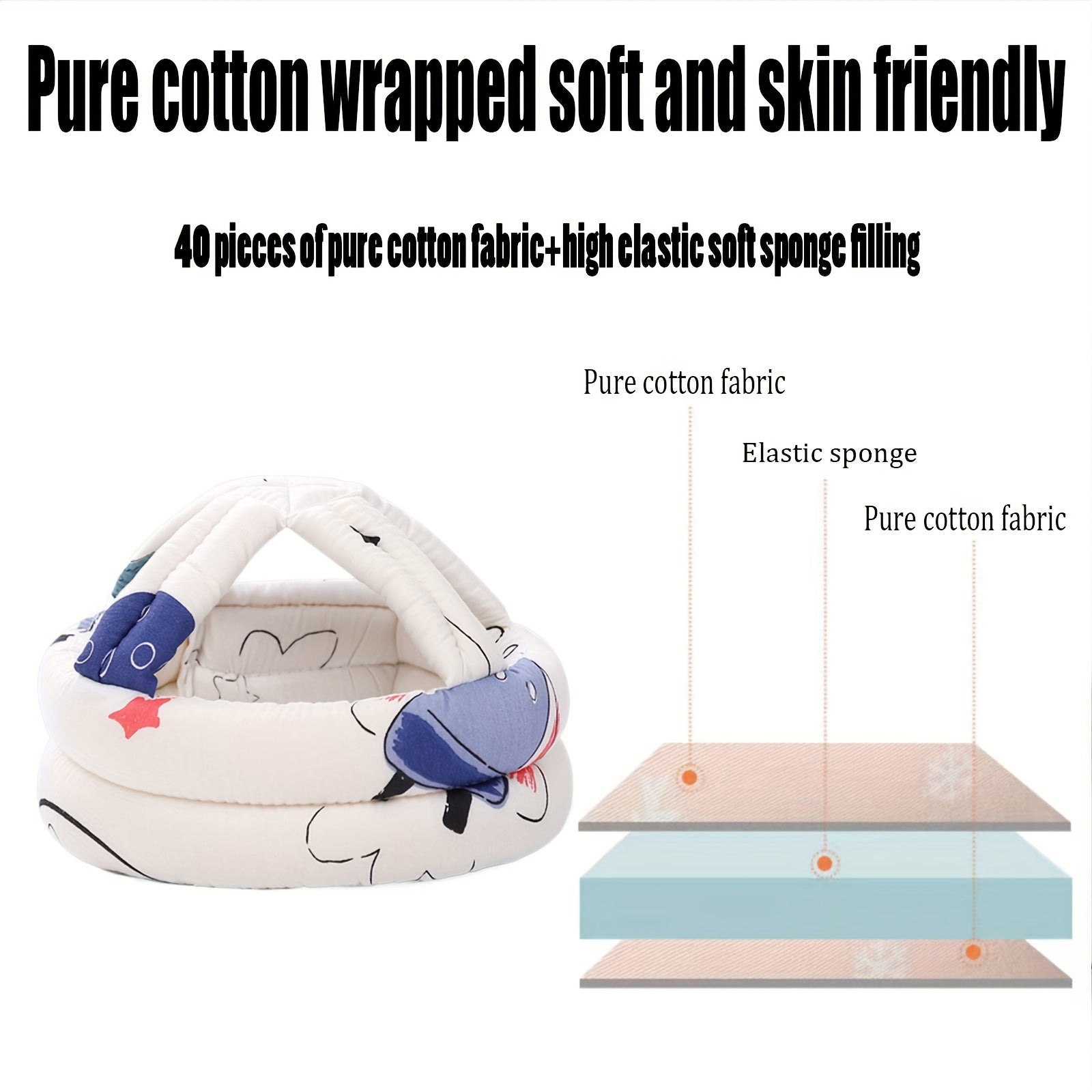 Adjustable Infant and Toddler Safety Helmet for Running, Walking, Crawling