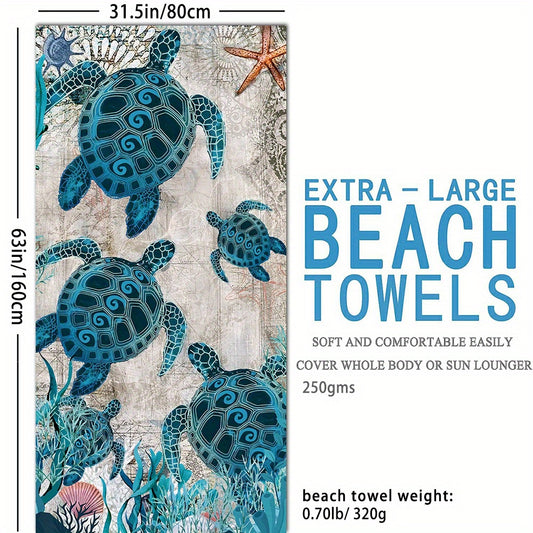 Marine Animals Absorbent Beach Towel for Beach Pool Party Holiday