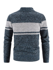 Men's Cable Knit Turtleneck Sweater Full Zip Jacket