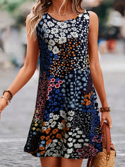  Women's Ditsy Floral Print Tank Dress